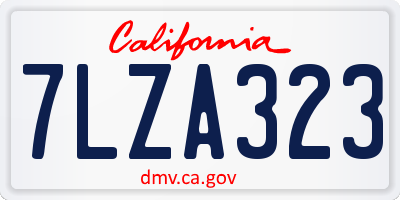 CA license plate 7LZA323