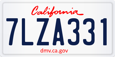 CA license plate 7LZA331