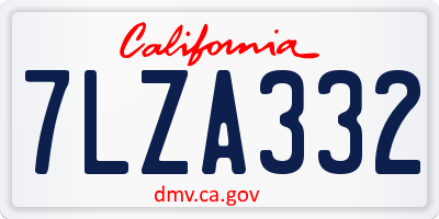 CA license plate 7LZA332