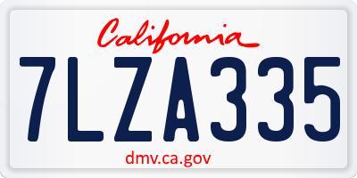 CA license plate 7LZA335