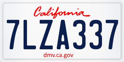 CA license plate 7LZA337