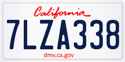 CA license plate 7LZA338