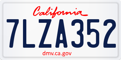 CA license plate 7LZA352