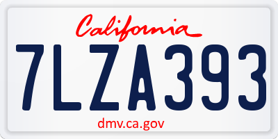 CA license plate 7LZA393