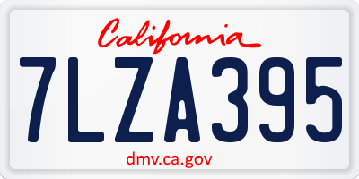 CA license plate 7LZA395