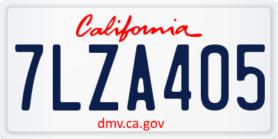 CA license plate 7LZA405