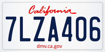 CA license plate 7LZA406