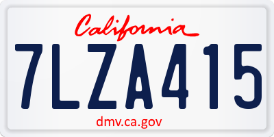 CA license plate 7LZA415