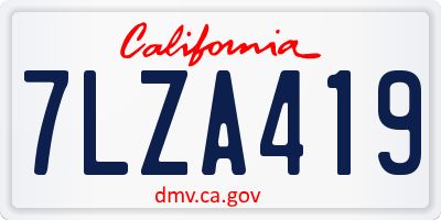 CA license plate 7LZA419