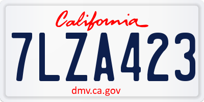 CA license plate 7LZA423