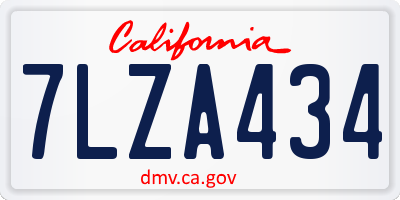CA license plate 7LZA434