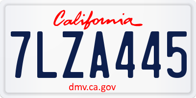 CA license plate 7LZA445