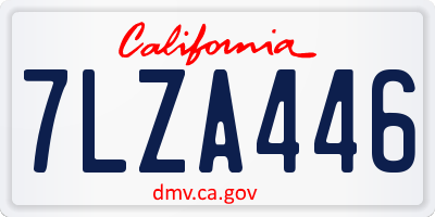 CA license plate 7LZA446