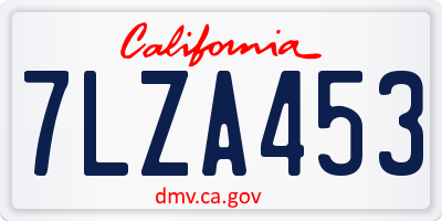 CA license plate 7LZA453