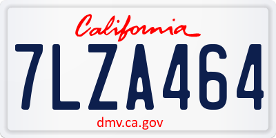 CA license plate 7LZA464