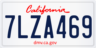 CA license plate 7LZA469