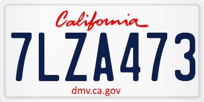 CA license plate 7LZA473