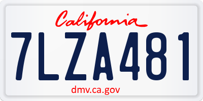 CA license plate 7LZA481