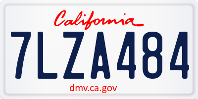 CA license plate 7LZA484