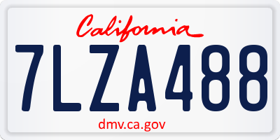 CA license plate 7LZA488