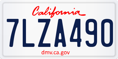 CA license plate 7LZA490