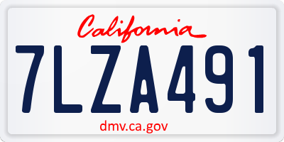 CA license plate 7LZA491