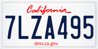 CA license plate 7LZA495