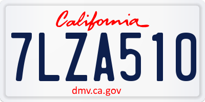 CA license plate 7LZA510