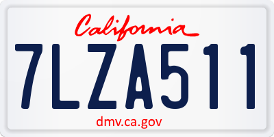 CA license plate 7LZA511
