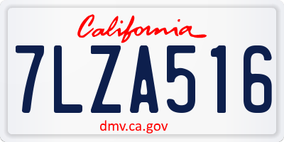 CA license plate 7LZA516