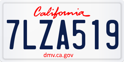 CA license plate 7LZA519