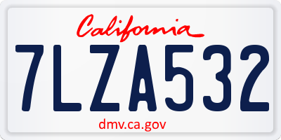 CA license plate 7LZA532