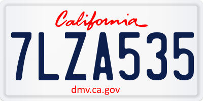 CA license plate 7LZA535