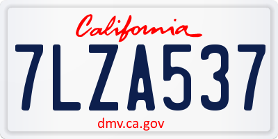 CA license plate 7LZA537