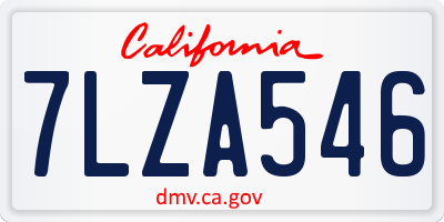 CA license plate 7LZA546