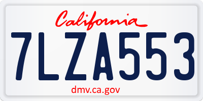 CA license plate 7LZA553