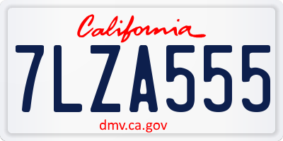 CA license plate 7LZA555