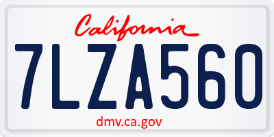 CA license plate 7LZA560