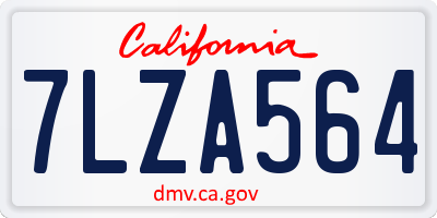 CA license plate 7LZA564