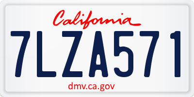 CA license plate 7LZA571