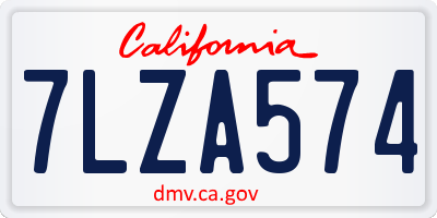CA license plate 7LZA574