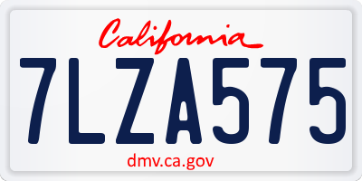 CA license plate 7LZA575