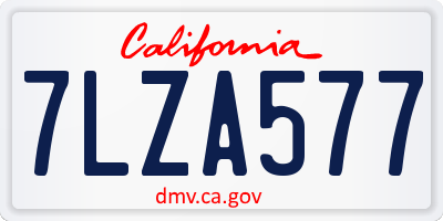 CA license plate 7LZA577