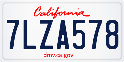 CA license plate 7LZA578