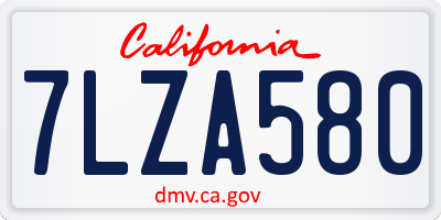 CA license plate 7LZA580