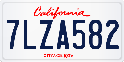 CA license plate 7LZA582