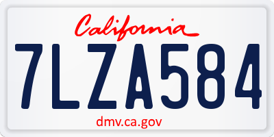 CA license plate 7LZA584