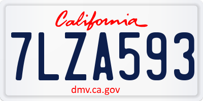 CA license plate 7LZA593