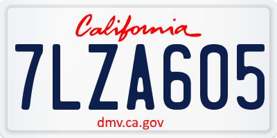 CA license plate 7LZA605