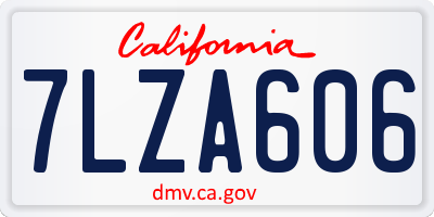 CA license plate 7LZA606